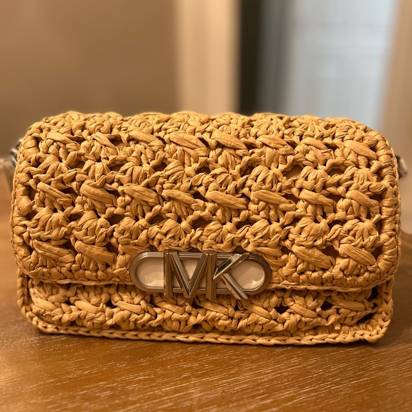 Michael Kors Tan Woven Shoulder Bag - Picture 6 of 12